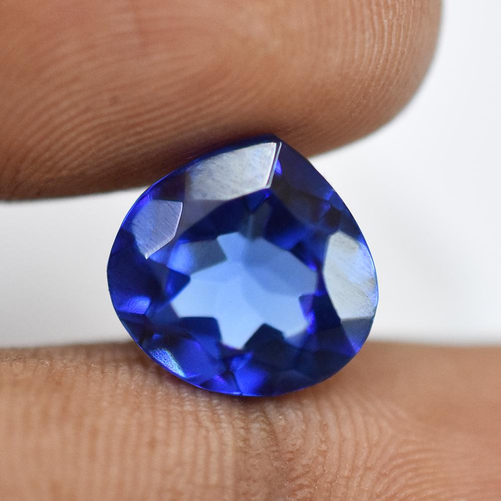 NATURAL Blue Sapphire 11x11mm Pear Cut CERTIFIED Loose Gemstone From Sri Lanka