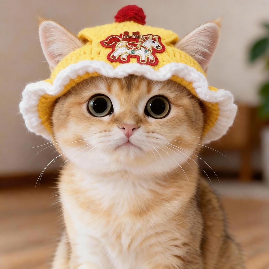 Головной убор для питомца - Вязаная шапка для кошки и собаки, Смешной костюм для преображения, Аксессуары для котенка