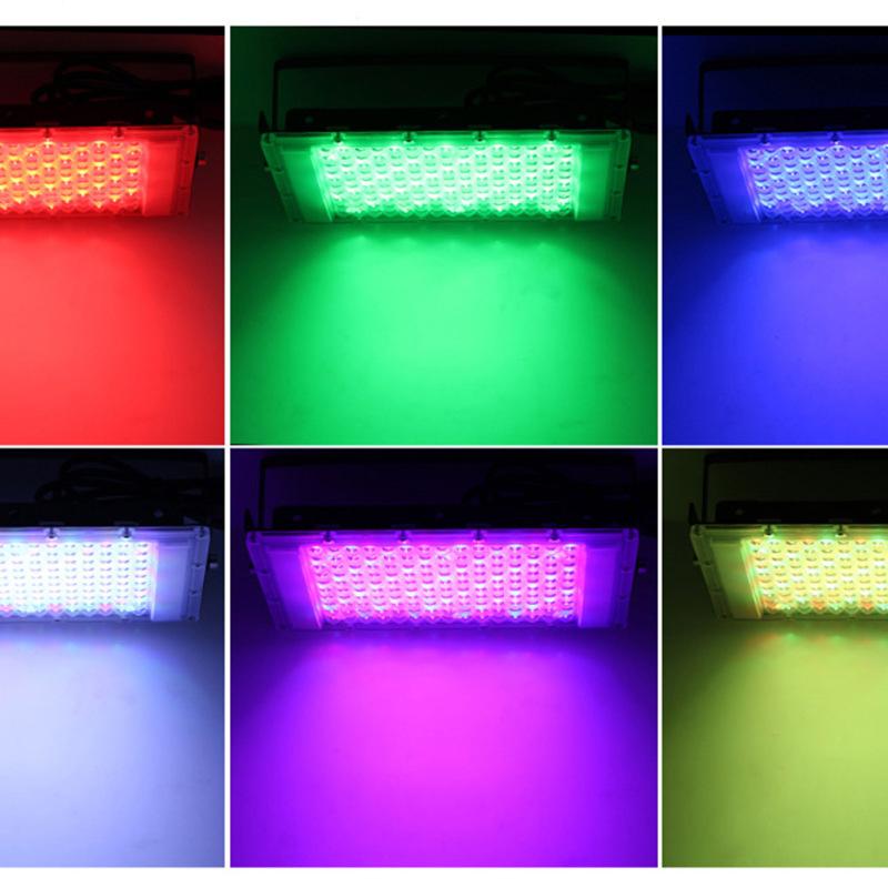 Led Floodlight With Remote Control Outdoor Colorful Rgb Flood Light Spotlight Landscape Lighting