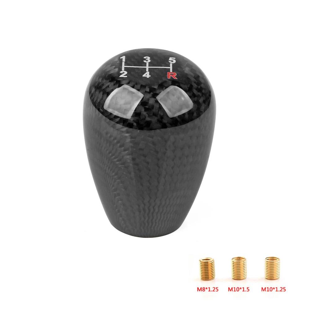 Universal Decorative Car Accessories Gear Bar Personality Real Carbon Fiber Head 5/6speed Manual Shift Knob Modified Accessories