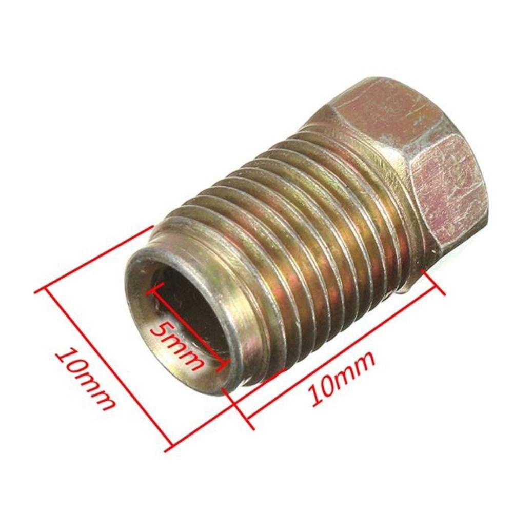 Durable 10mm x 1mm Screw Nuts for 3/16 Inch Metric Braking Tubes Metal Male Short Brake Pipe Nuts Kit Auto