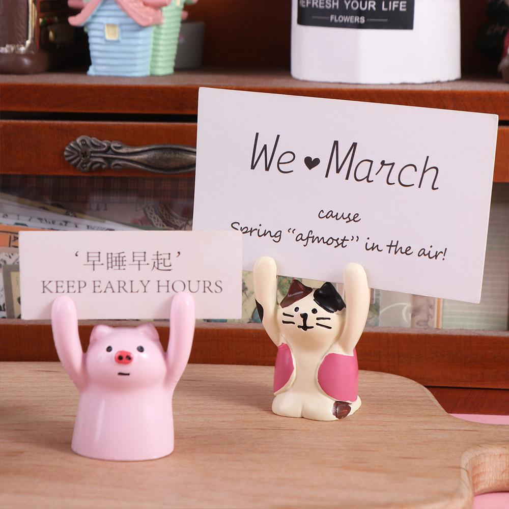 Resin Desktop Memo Clip Holder Picture Photo Stander Clip Lovely Hand Raising Card Clip Decoration