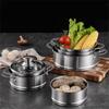 Stainless Steel Vegetable Food Steamer with Handle Steamer Basket Thick Steaming Grid Drainer Cooking Utensils