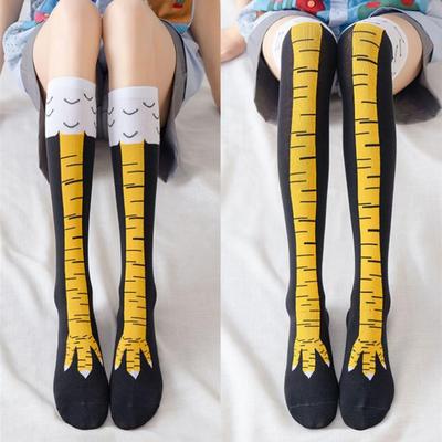 1/4 пары носков с куриными лапками, домашние фитнес-носки выше колена, забавные носки с куриными лапками