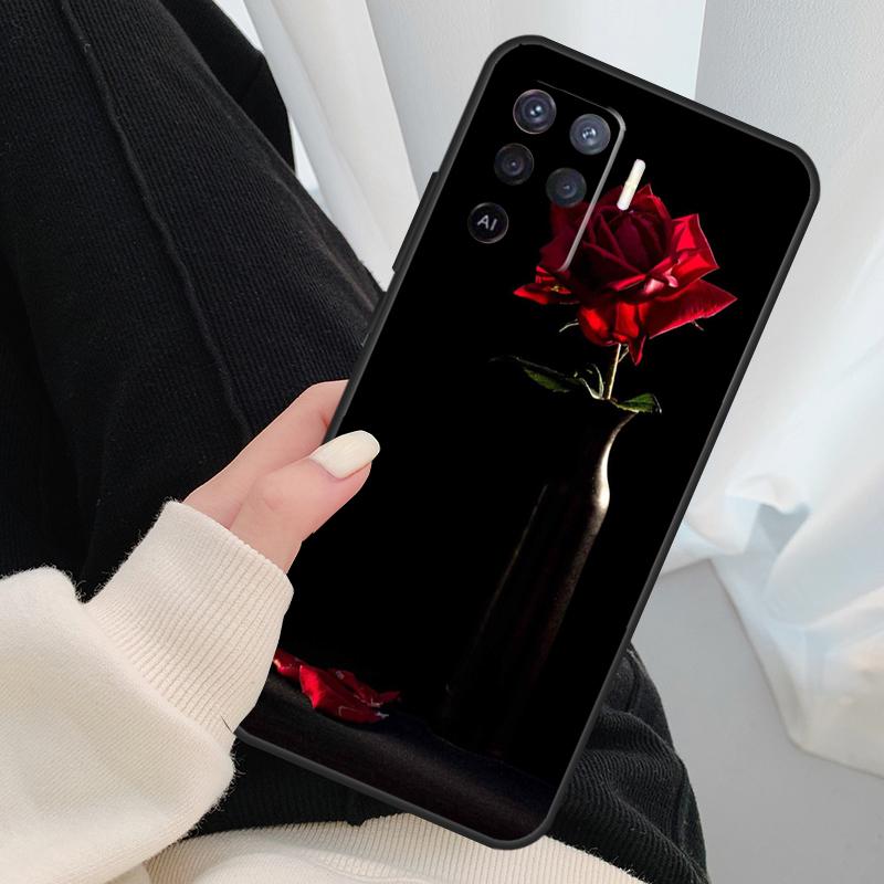 Красивый Сад Красные Розы Цветы Чехол Для Oppo A18 A38 A58 A78 A98 A80 A60 A40 A96 A76 A16 A94 A74 A54 A15 A17 A57 A77 A5 Pro