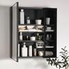 Plastic Mirror Cabinet Organizer Wall Mounted White/Transparent Oblique Opening Storage Box Perforated Free Self Adhesive
