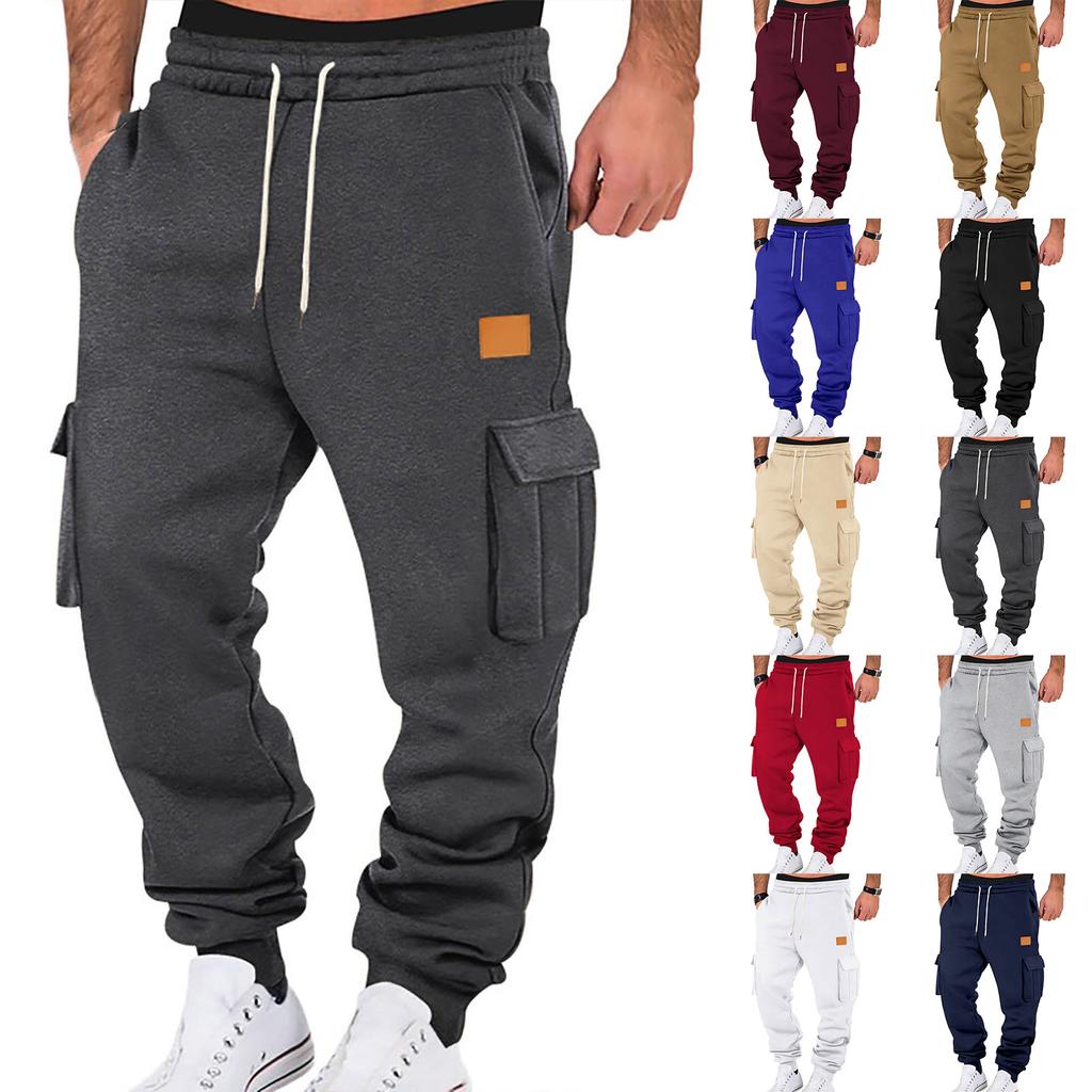 Men'S Sports Pants Running Pants Outdoor Pocket Work Pants Casual Pants