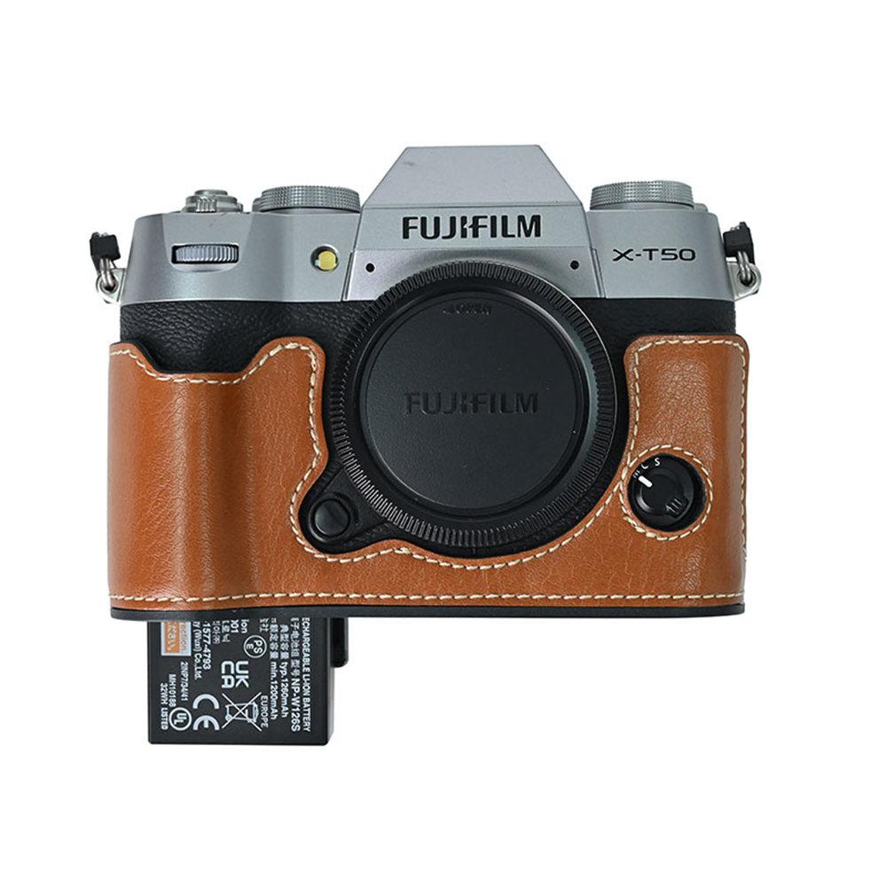 PU Leather Camera Half Case for Fujifilm Fuji XT50 XT30 XT30II XT20 XT10 XT5 XS10 XS20 XH2 XH2S X100V Battery Opening Cover
