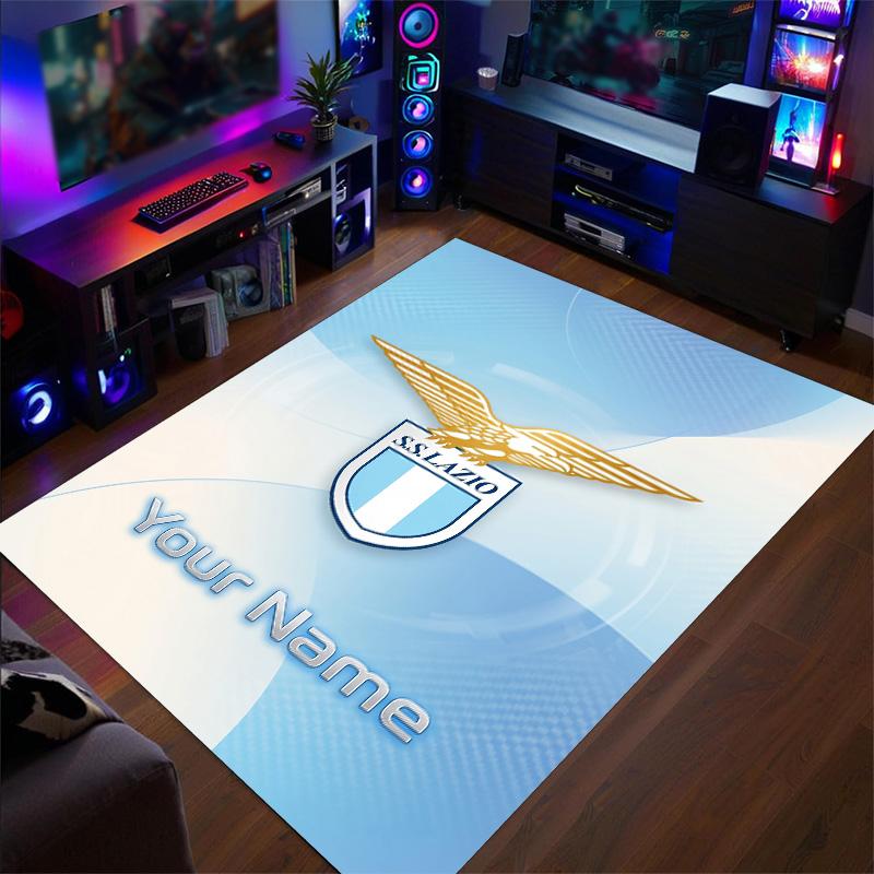 Crystal Velvet Rug Lazio FC Print Custom Name Text Floor Mat Home Decor