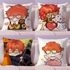 M-Mystic M-Messenger 707 Chibi Cushion Cover Plush Fabric Soft Double-Sided Printed Sofa Warm Winter Home Gift Pillow Cover