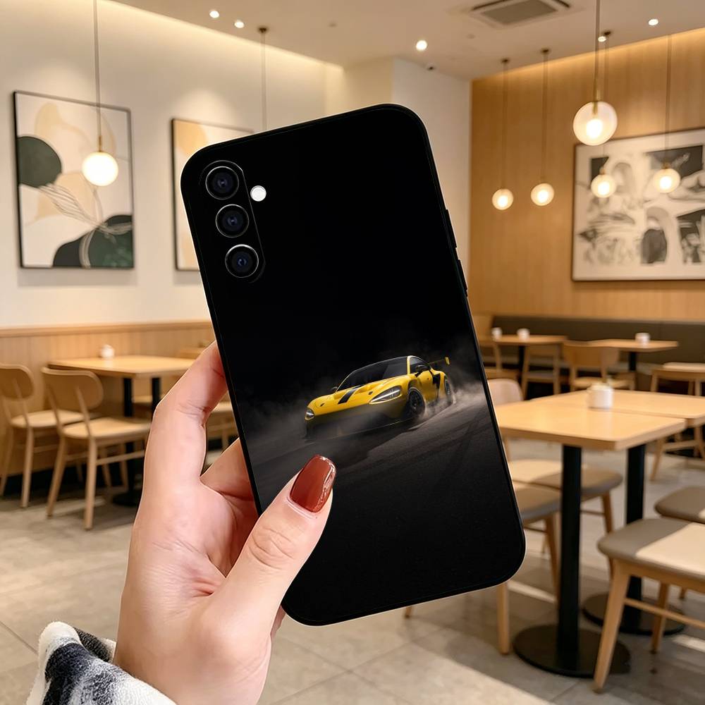 Ultra Sleek Car Su7 Phone Case Black Silicone Soft For Samsung Galaxy A73,A72,A71,A70,A53,A52,A51