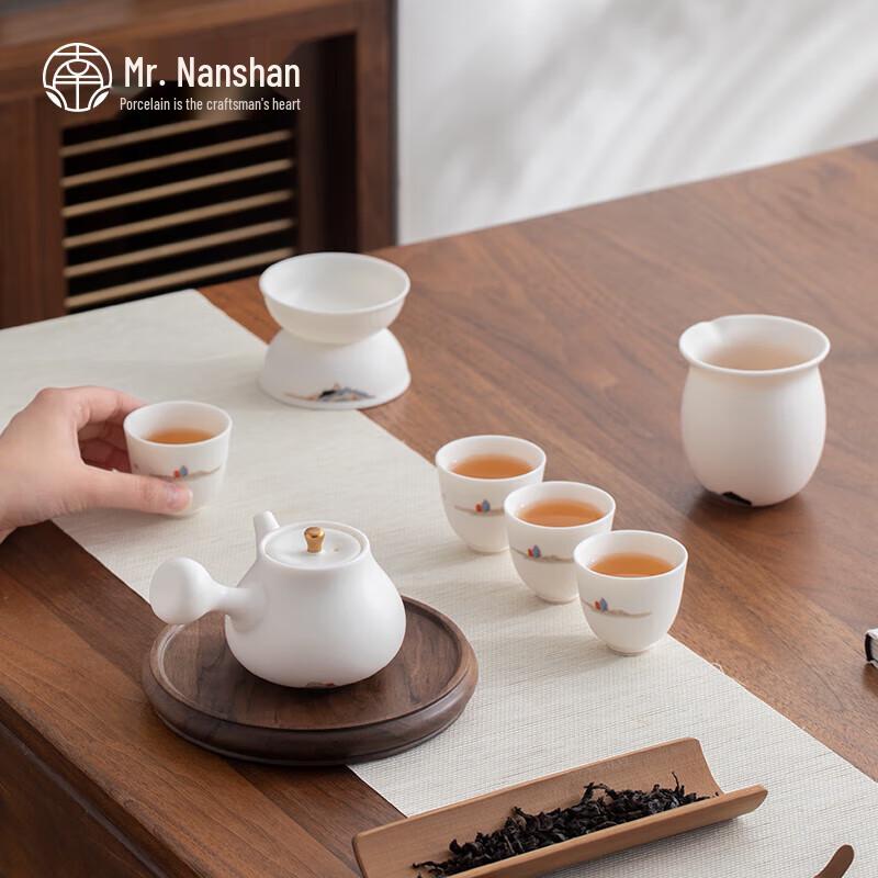 Nanshan Ceramic Kung Fu Tea Set - Guanshan Side Handle Pot