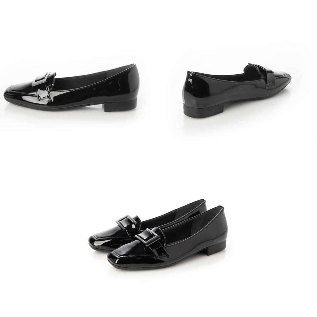 Neue ar he AC Made in Japan легкие широкие 3E квадратный носок эмалированные туфли на низком каблуке туфли-лодочки [Demeter] женские 1785-L30 (Черный,