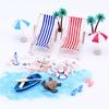 1 Set Dollhouse Miniature Summer Beach Set Simulated Mini Deck Chair Swim Circle Parasol