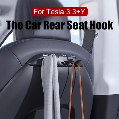 Крючок на спинку заднего сиденья автомобиля для Tesla Model Y 3 3+ с 4 крючками Органайзер для подвешивания сумки, зонта Аксессуары для интерьера автомобиля J5Z8