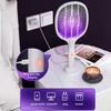 2 In 1 Bug Zapper Racket Handheld Electric Fly Swatter Fly Killer and Mosquito Trap Lamp for Home Bedroom Office Indoor Outdoor