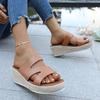 Fashion Summer Women's Platform Increased Plus Size Slippers 2025 Popular Solid Color Classic Wedge Sandals and Slippers Zapatos Mujer