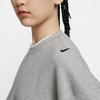 Nike Удобный укороченный женский пуловер с круглым вырезом, средне-серый FV7510063