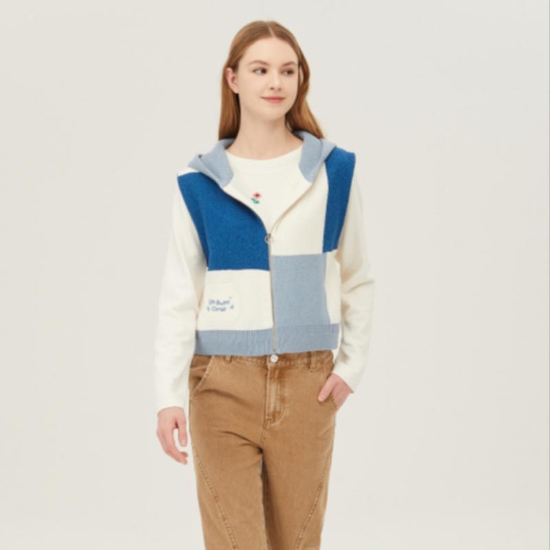 Benetton Жилет с капюшоном и застежкой-молнией в стиле колор-блок Bakva1511