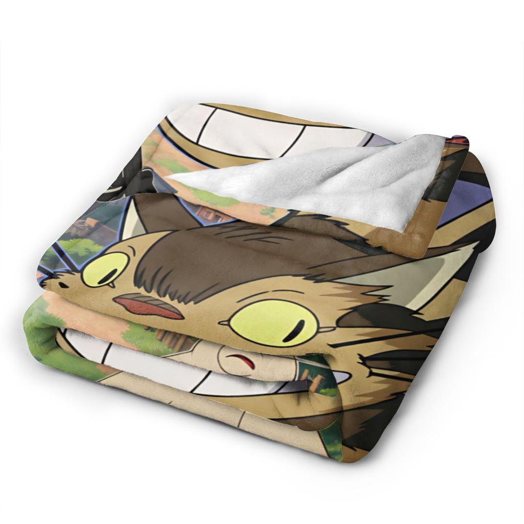 Totoro Blanket Travel Flannel Bedding Throws For Living Room Soft Custom Quality Bedspread Gift Idea