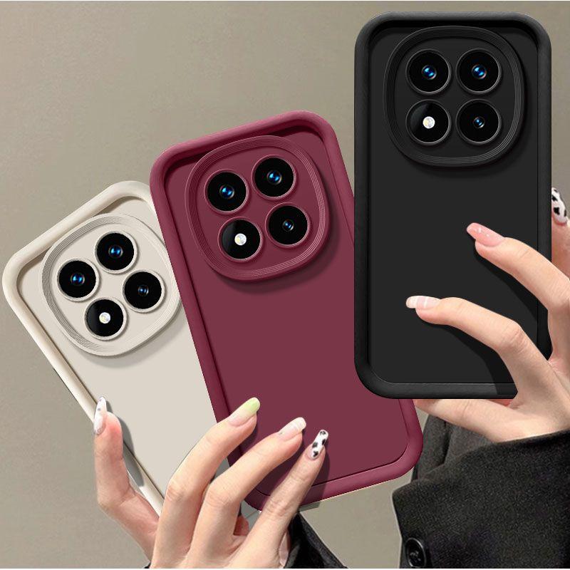 Чехол для Xiaomi Redmi Note 14 Pro Чехол для телефона Redmi Note 14 Pro +Plus 4G 5G Funda Задняя крышка Однотонный Силиконовый для защиты объектива камеры