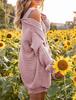 European & American Women's Hollow Knit Lantern Sleeve Cardigan - Autumn/Winter 2024 Style.