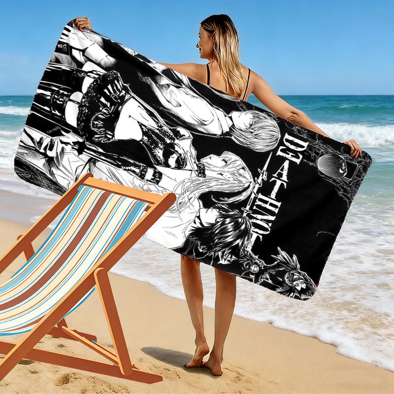 Death Note Anime Print Beach Towel, Large Soft Quick Dry Towel for Beach Camping Swimming