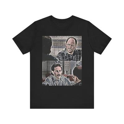Seinfeld Усы Футболка с коротким рукавом Графический принт Круглый вырез Унисекс Подарок НОВЫЙ