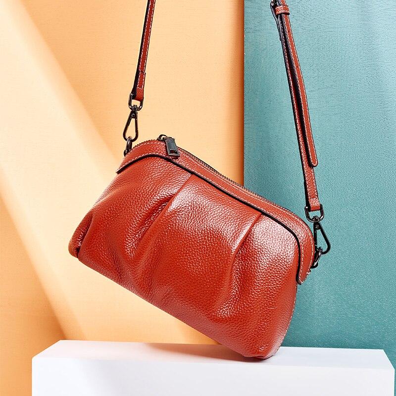 Новая модель женская сумка-мессенджер из 100% натуральной кожи высокого качества маленькие сумки-бродяги повседневная повседневная женская сумка через плечо черный, серый цвет