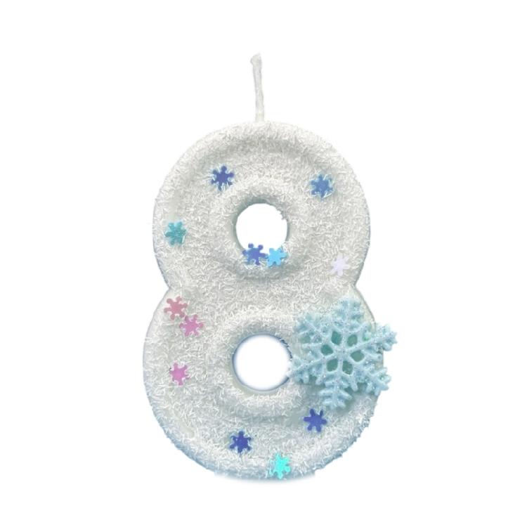 Unique Winter Snowflake Themed Birthday Candle Wax Number Candle Cake Toppers Decorations For Anniversary Parties Supplies