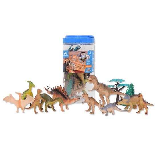 Animal Planet Dinosaur Figure Slim Round Bucket 13P Set, 1 Set, Popular Toys In Korea