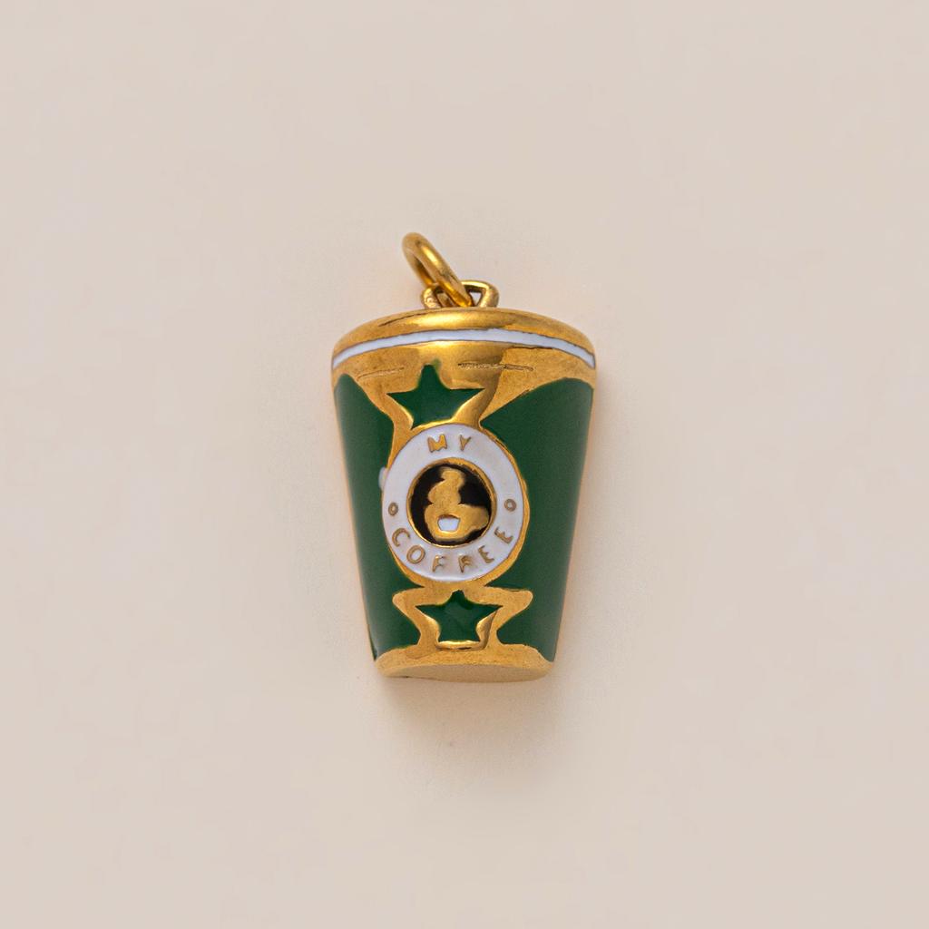 Stainless Steel DIY Cactus Coffee Cup Love Butterfly Pendant Vacuum Plated Gold in Furnace charms for jewelry