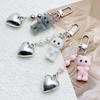 Cute Flocked Kitten Five-Pointed Star Cat Paw Love Keychain Mobile Phone Chain Anti-Lost Lanyard Pendant Earphone Camera Chain