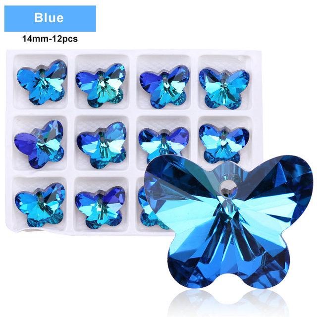 Разноцветный кулон в форме сердца, стеклянные бусины-бабочки, хрустальные подвески в форме звезды для женщин, изготовление ювелирных изделий, ожерелья, серьги, фурнитура