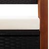 Storage Bench 115 cm Poly Rattan Solid Acacia Wood Black
