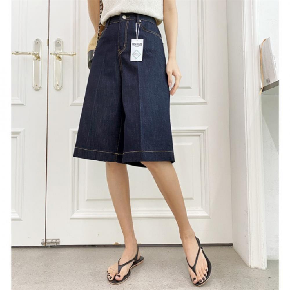 New Arrivals Open Run Women Casual 5 Point Denim Stretch Cotton Blend Stitch Non