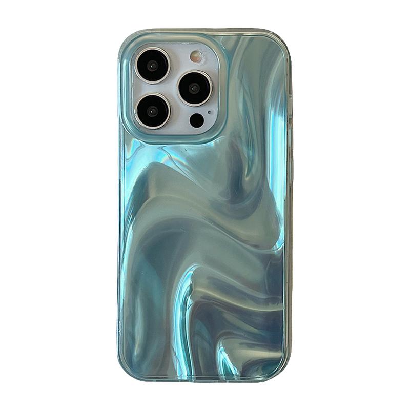 Модный градиентный чехол для телефона с узором «водная рябь» для iPhone 17 16 15 14 13 Pro Max, атласная задняя крышка IMD TPU