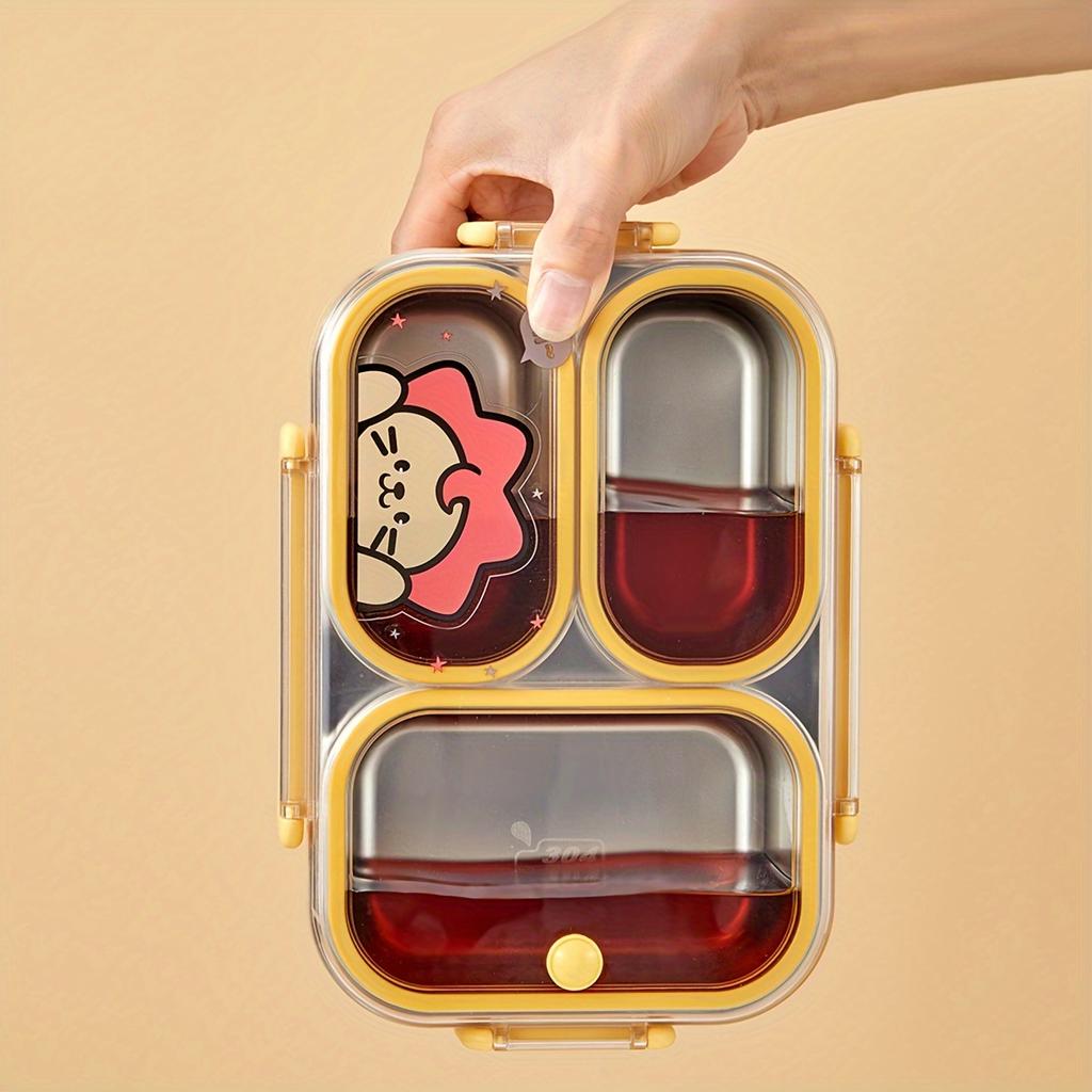 2/3 Grids Portable Divided Bento Box Microwave 304 Stainless Steel Lunch Box For Children Student Leak-proof Lunch Container