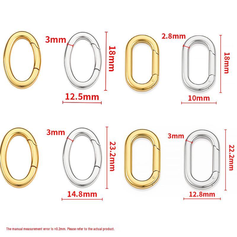 18K Gold Electroplated Stainless Steel Spring Snap Hook Necklace & Bag Connector