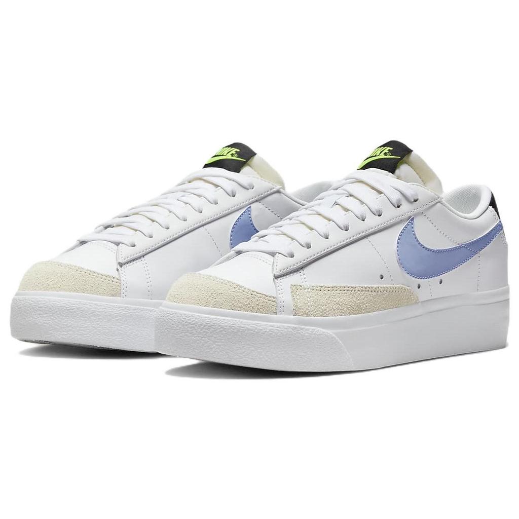 Nike Кроссовки Blazer Low на платформе Белые Сине-голубой Bliss Женские Volt Черный FJ0738-100