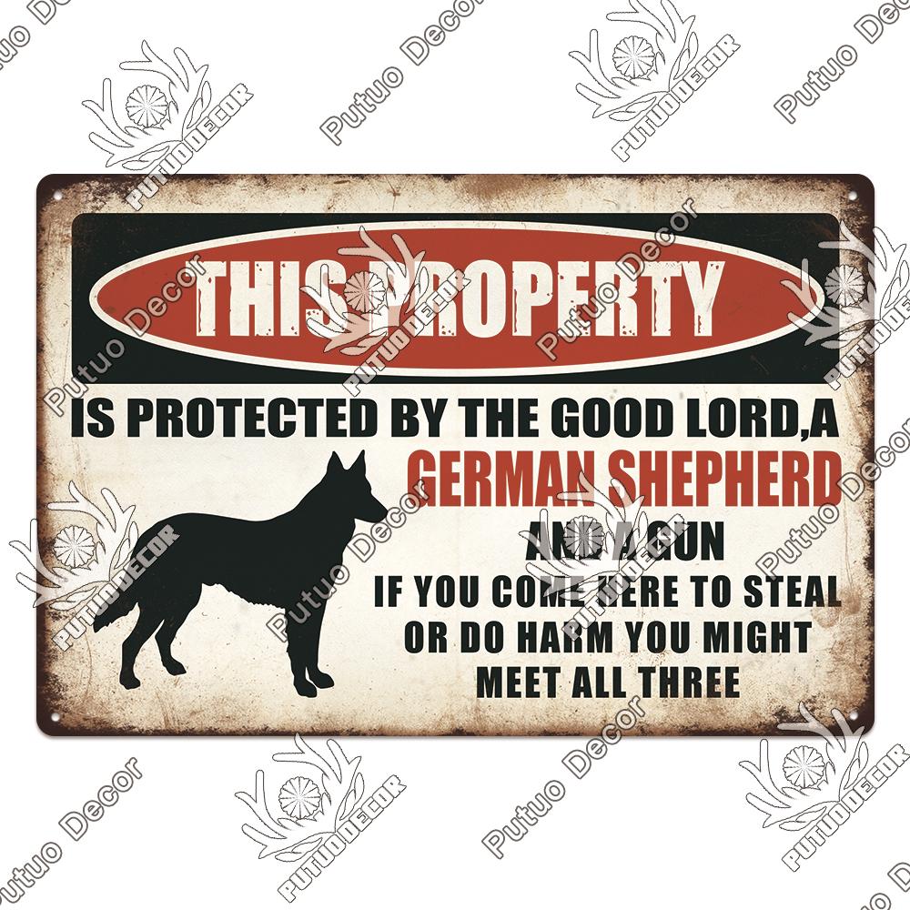 Putuo Decor Warning Vintage Metal Sign Plaque Metal Retro Tin Sign for Bar Club Park Backyard Home Man Cave Wall Decor