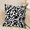 Black and White Cow Skin Texture Cushion Cover Silky Short Plush Invisible Zipper Dustproof Sofa Pillow Case for Home Decor