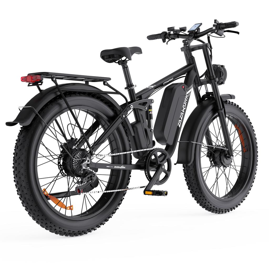ZAZAWORK CF26 PRO Full Suspension Electric Bike, 48V 23Ah Battery,  Turn Signals