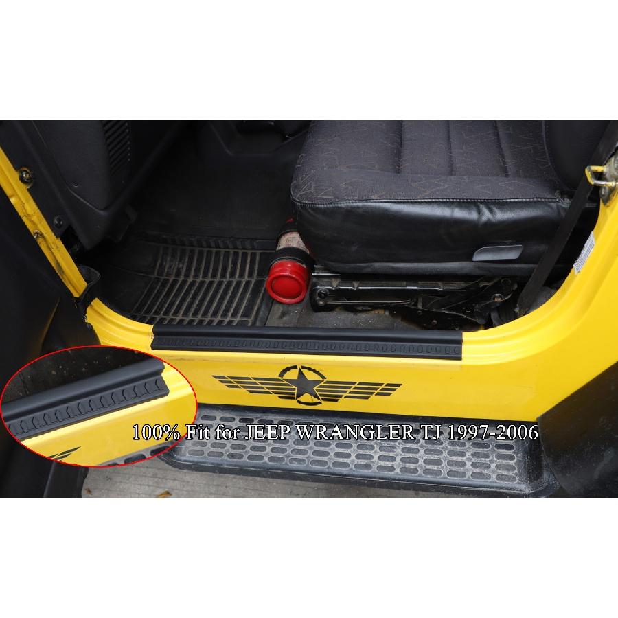 Резиновая накладка на порог автомобиля, защитная накладка на педаль, защитная накладка на порог для Jeep Wrangler TJ 1997-2006, молдинги для салона