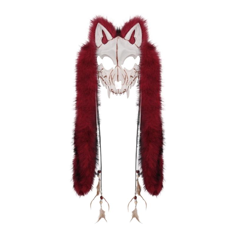 Искусственный мех Викинги Лисы Маска Оборотни Костюм Аксессуар для Косплея Пушистая Маска Животного для Хэллоуина Карнавала Тематической Вечеринки