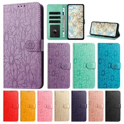 Чехол-кошелек с ромашками для Xiaomi 15 14T Poco C75 C65 C61 X6 F6 Pro Redmi Note 14 Pro 14C 14R 13C 12C 12S 11A 10C Кожаный кошелек