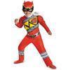 Костюм Power Rangers Red Dragon для детей с мускулами на вечеринку в честь Хэллоуина