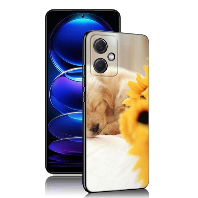 Милый щенок черный силиконовый чехол для телефона Xiaomi Redmi Note 10 11 11S 12 13 4G 8 9 11T Pro 5G Plus 8T 9S 10S 12S