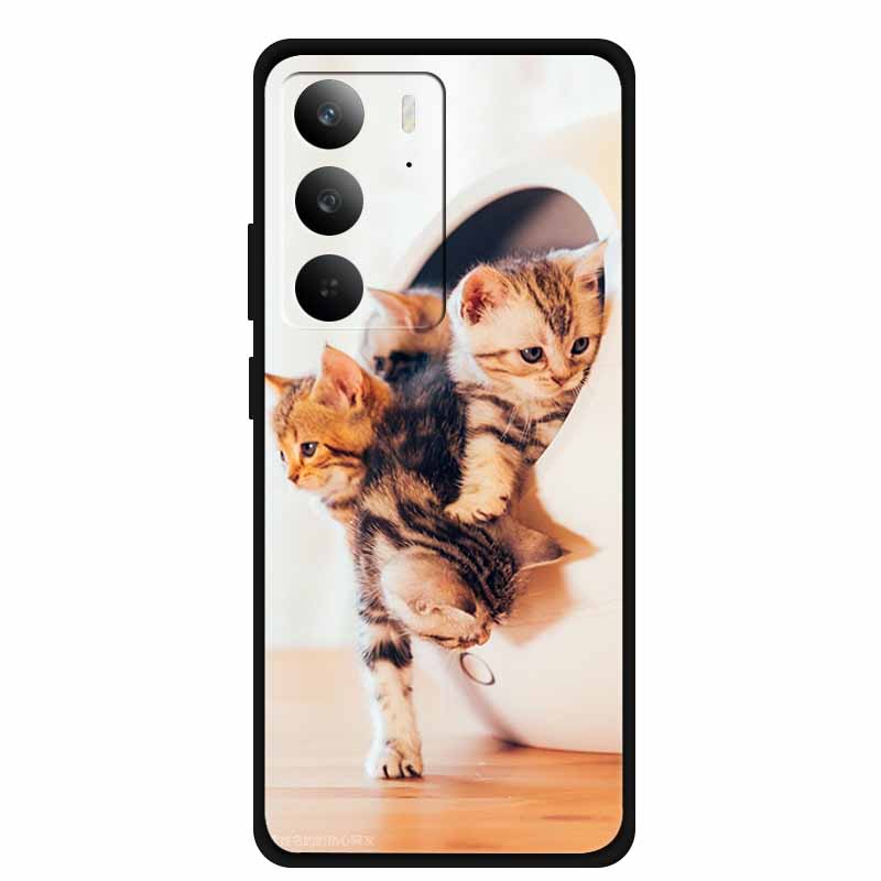 Чехол для Realme C75 4G Global C 75 Телефонный Чехол Милые Кошки Задняя Крышка ТПУ Мягкий Силикон Защитник Градиентный Щит Funda для Realme 14X