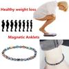 Anklet Hematite Round Beads Stretch Bracelet Gallstone Anti-Fatigue Magnetic Therapy for Women